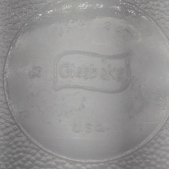 Vintage Glasbake Mixing Bowl 2QT Daisy Floral USA 8in Ovenware Bakeware Pyrex Er - Picture 7 of 7